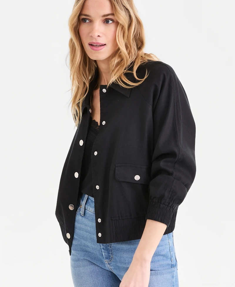 I.n.c. International Concepts Women's Linen-Blend Bomber Jacket, Macy's Exclusive