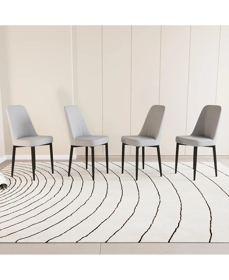 Streamdale Furniture Pu Leather Dining Chairs (Set of 4)