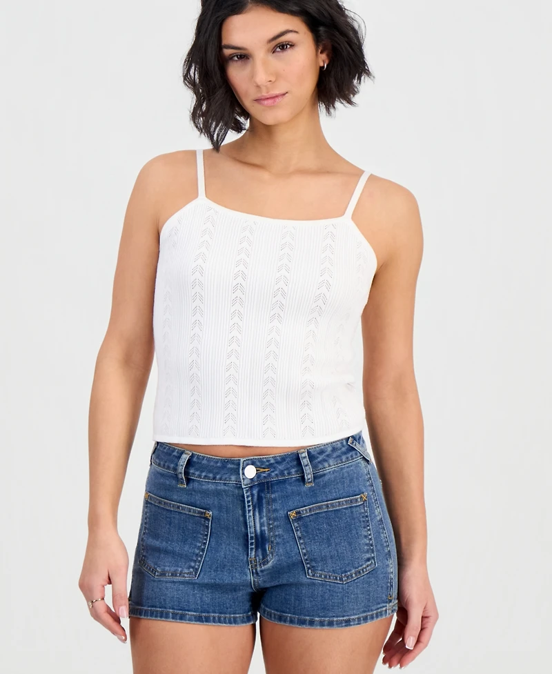 Indigo Rein Juniors' Sailor High Rise Denim Shorts