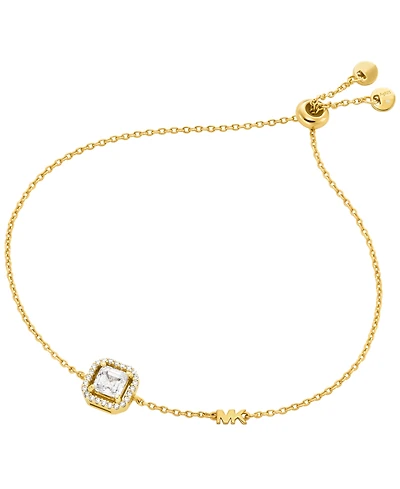 Michael Kors 14K Gold Plated Asscher Cut Slider Bracelet