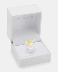 Charter Club Pave & Color Crystal Flower Statement Ring, Macy's Exclusive
