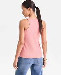 I.n.c. International Concepts Women's Perfect Ribbed Hardware-Trim Tank Top, Exclusively at Macy's