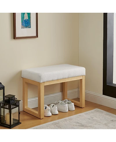 Streamdale Furniture Shoe-changing bench with wooden frame and cushioned seat