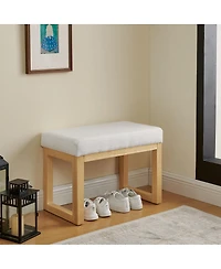 Streamdale Furniture Shoe-changing bench with wooden frame and cushioned seat