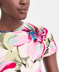 I.n.c. International Concepts Women's Short-Sleeve Printed Crewneck T-Shirt, Macy's Exclusive