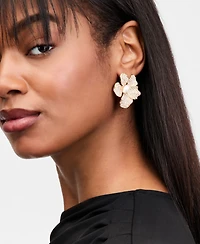 I.n.c. International Concepts Crystal & Imitation Pearl Flower Button Earrings, Macy's Exclusive