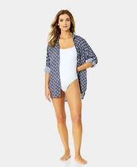 Anne Cole Women's Printed Cover-Up Swim Shirt