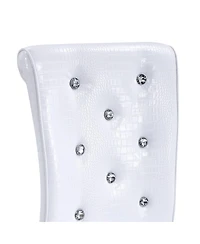 Streamdale Furniture Set of 4 Retro Alligator Upholstered Dining Chairs with Crystal Buckle & Gold Legs