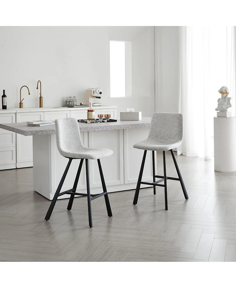 Streamdale Furniture Modern Fabric Bar Stool with Metal Legs