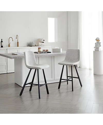 Streamdale Furniture Modern Fabric Bar Stool with Metal Legs