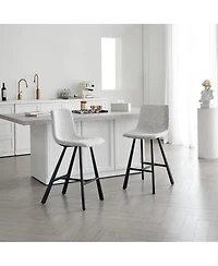 Streamdale Furniture Modern Fabric Bar Stool with Metal Legs