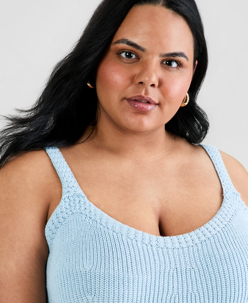 And Now This Trendy Plus Mixed-Media Maxi Dress, Macy's Exclusive