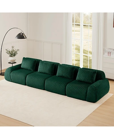 Streamdale Furniture Modern Modular Sectional Sofa, Flannelette, Oversized 4-Seater