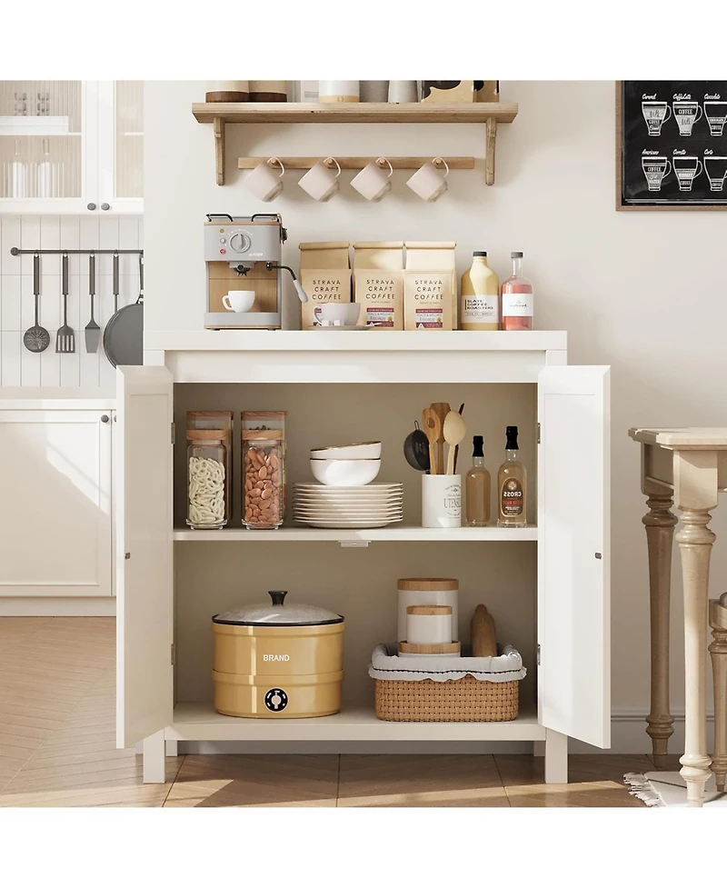 gaomon Rattan Buffet Sideboard Cabinet, Kitchen Storage Cabinet with Doors for Hallway