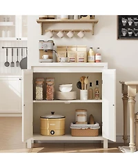 gaomon Rattan Buffet Sideboard Cabinet, Kitchen Storage Cabinet with Doors for Hallway