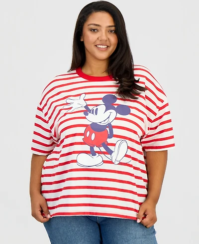Disney Trendy Plus Striped Mickey Mouse T-Shirt