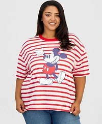 Disney Trendy Plus Striped Mickey Mouse T-Shirt