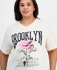 Rebellious One Trendy Plus Brooklyn V-Neck T-Shirt
