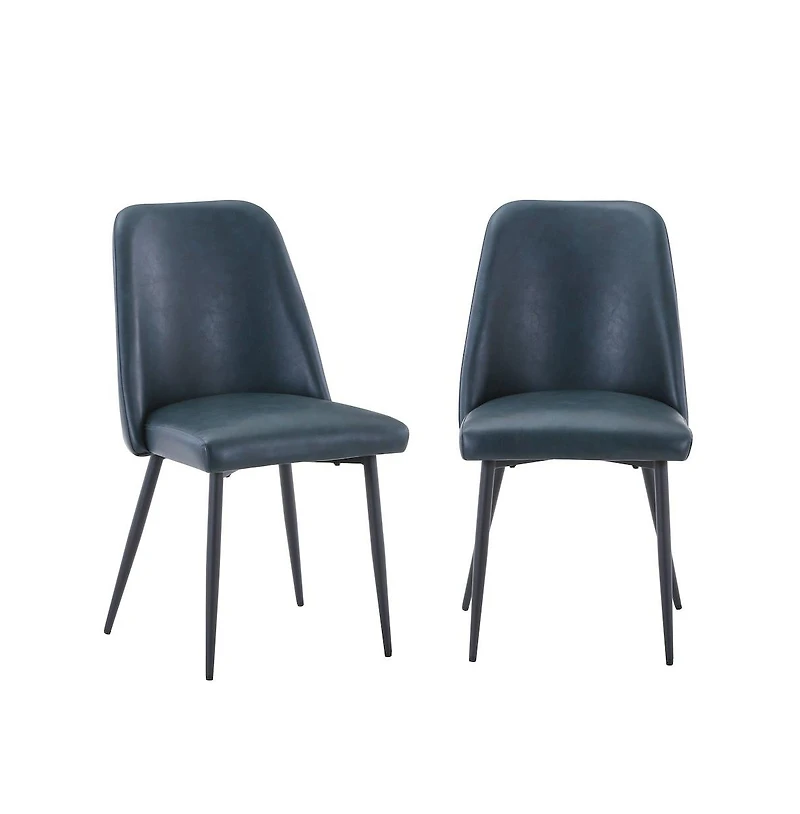 Jofran Maddox Mid-Century Modern Faux Leather Upholstered Dining Chair (Set of 2)