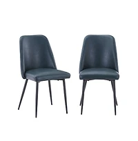 Jofran Maddox Mid-Century Modern Faux Leather Upholstered Dining Chair (Set of 2)