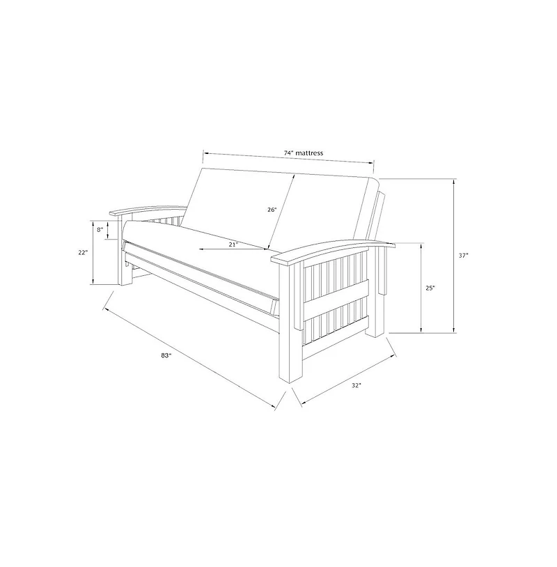 Kodiak Furniture Washington Frame-Rustic Walnut Finish-Canton Mattress