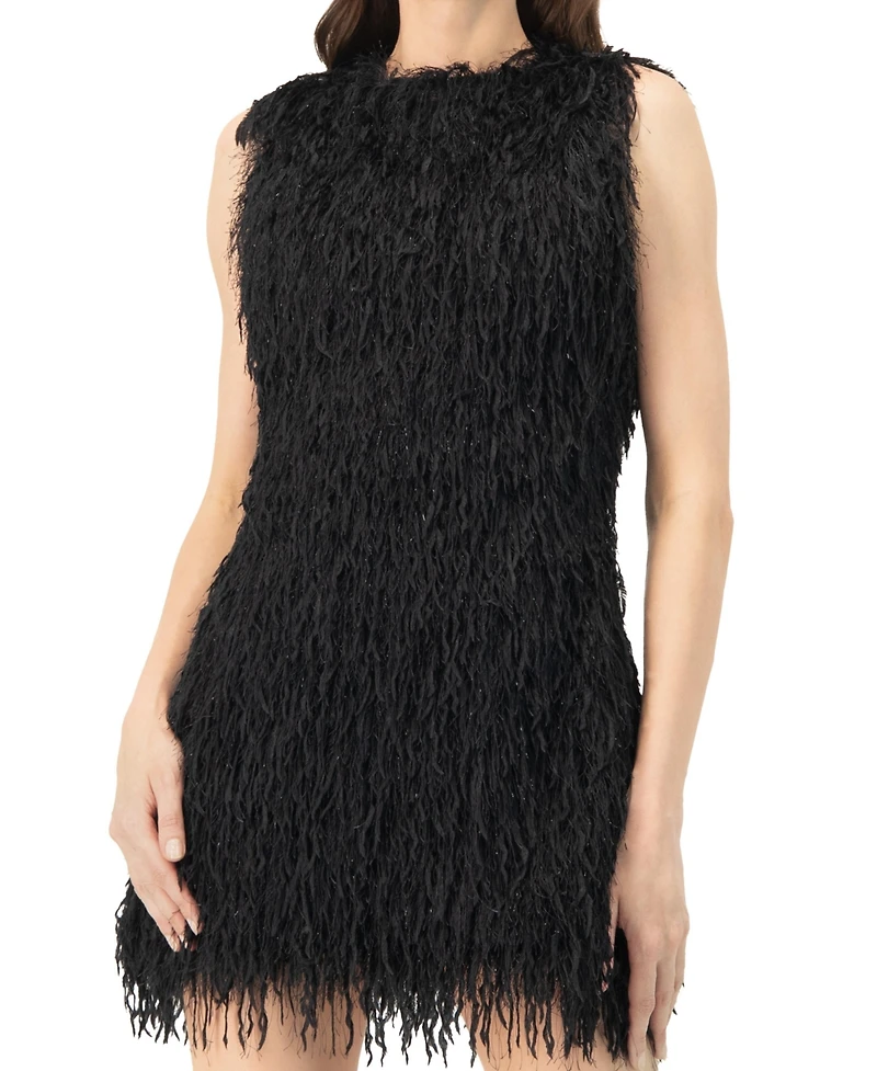 Ivonne Fantasy Short Dress with Round Neck