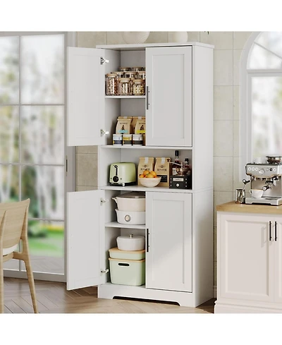 gaomon 70" Tall Kitchen Pantry Cabinet with Doors and Adjustable Shelves, Freestanding Storage Cabinet