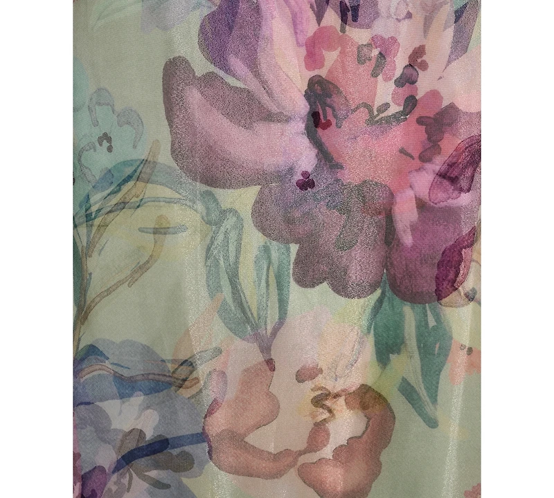 Vince Camuto Women's Printed Overlay Mock Neck Midi Dress