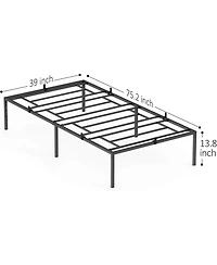 Gaomon 14 Inch Twin Bed Frame No Box Spring Needed, Heavy Duty Metal Platform Bed Frame Twin Size for Bedroom Easy Assembly, Noise Free, Black, Tiwn