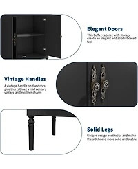 Gaomon 59" Buffet Cabinet with Storage, Wide Wood Console Table for Kitchen, Dining Room & Entryway, Black