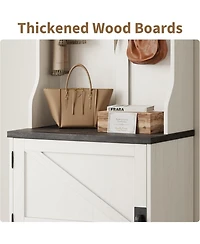 gaomon Farmhouse 3-in-1 Hall Tree with Shoe Storage Bench & Hooks for Entryway