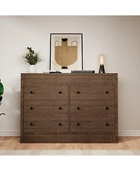 gaomon 6-Drawer Dresser for Bedroom, 47" Wide Wooden Chest of Drawers