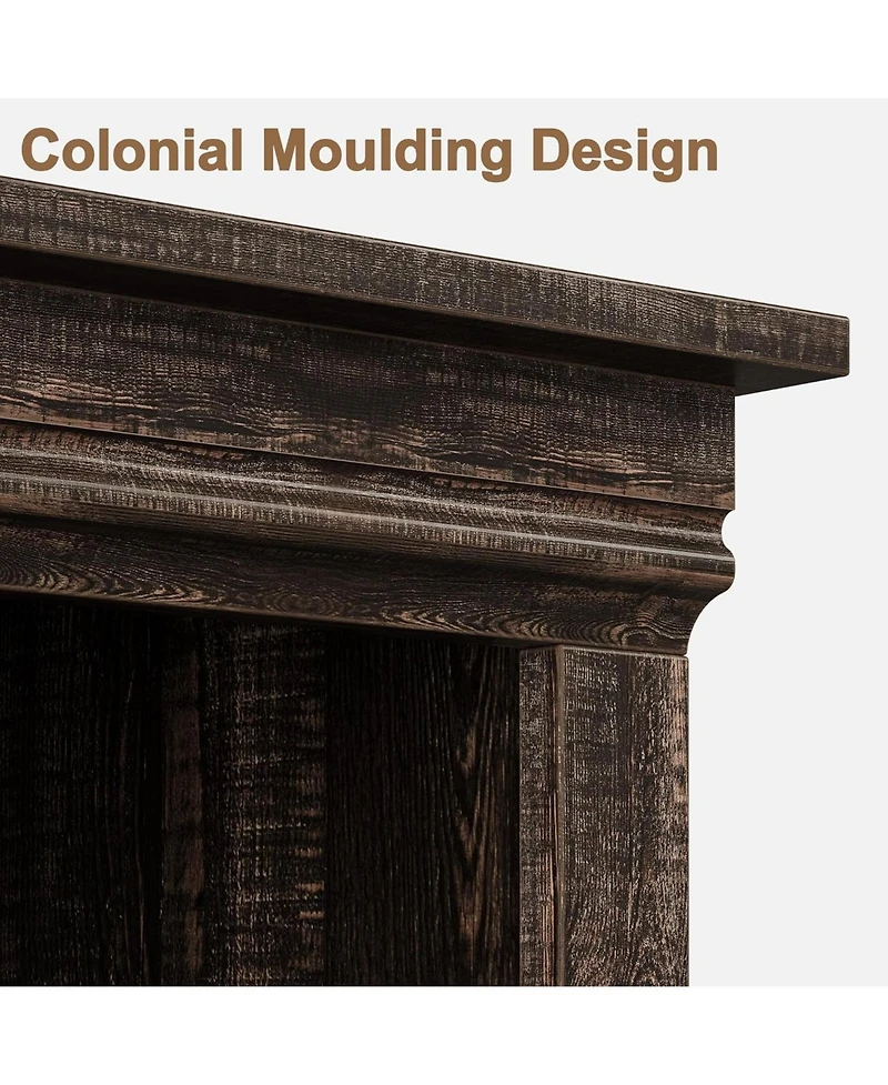 Gaomon Farmhouse Bookcase with Doors, 5-Tier 70" Tall Bookshelf with Storage Cabinet for Living Room