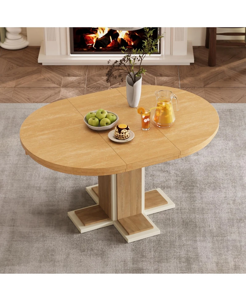 Streamdale Furniture Extendable Oval Dining Table, Solid