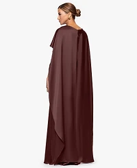 Xscape Women's Long Satin Boat Neck Dress