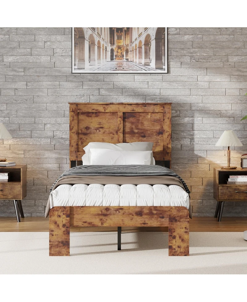 Streamdale Furniture Streamdale Twin Wood Platform Bed Frame - Storage, Easy Assembly