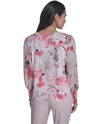 Calvin Klein Women's Mixed Media Long-Sleeve Top