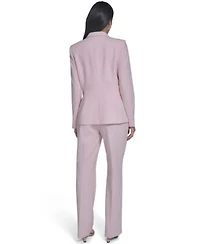 Calvin Klein Womens One Button Jacket Sleeveless Textured Top Modern Fit Straight Pants