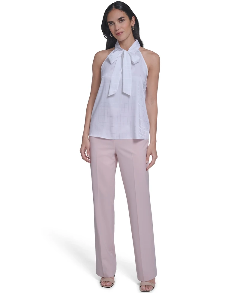 Calvin Klein Women's Sleeveless Tie Neck Blouse