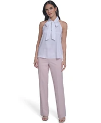 Calvin Klein Women's Sleeveless Tie Neck Blouse