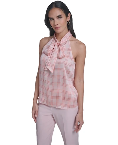 Calvin Klein Women's Sleeveless Tie-Neck Top