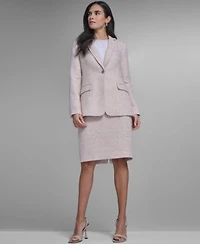 Calvin Klein Womens Novelty One Button Jacket Novelty Pencil Skirt