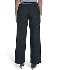 Calvin Klein Women's Windowpane Wide-Leg Pants
