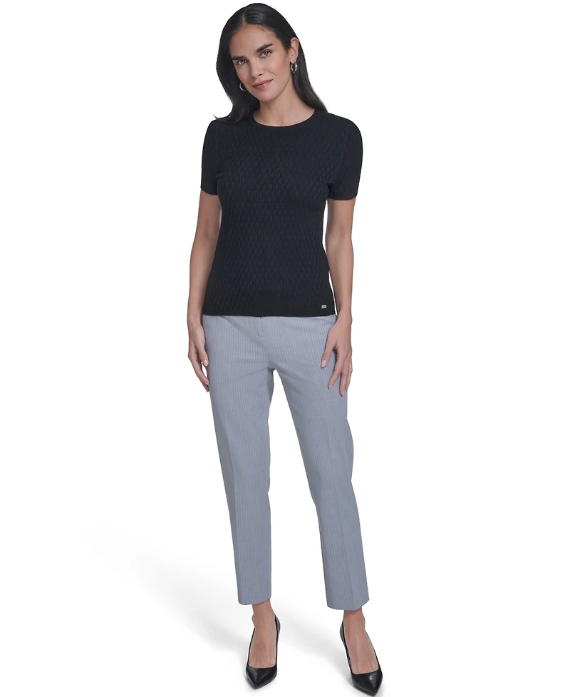 Calvin Klein Women's Short-Sleeve Textured Sweater