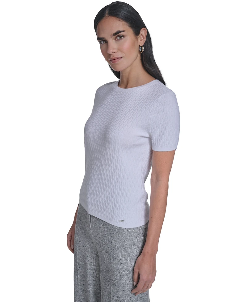 Calvin Klein Women's Short-Sleeve Textured Sweater