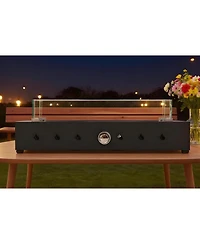 Streamdale Furniture 28-Inch Rectangle Fire Pit, 40000BTU Outdoor Propane, Wind-Resistant, Durable Iron