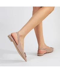 Berness Women's Rossana Slingback Flats with Ornamental Buckle