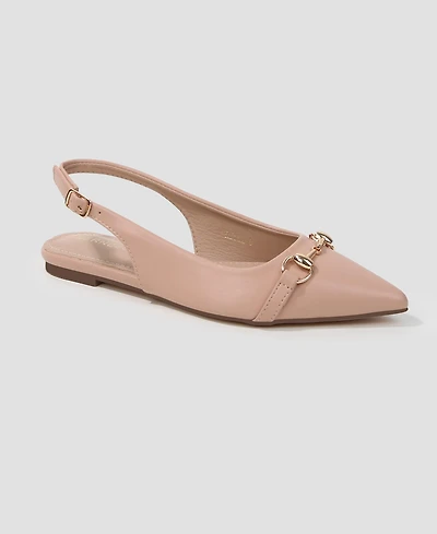 Berness Women's Rio02 Slingback Flats with Gold-Tone Bit