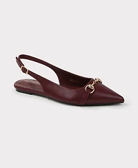 Berness Women's Rio02 Slingback Flats with Gold-Tone Bit