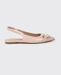 Berness Women's Caeli Slingback Flats with Gold Tone Buckle
